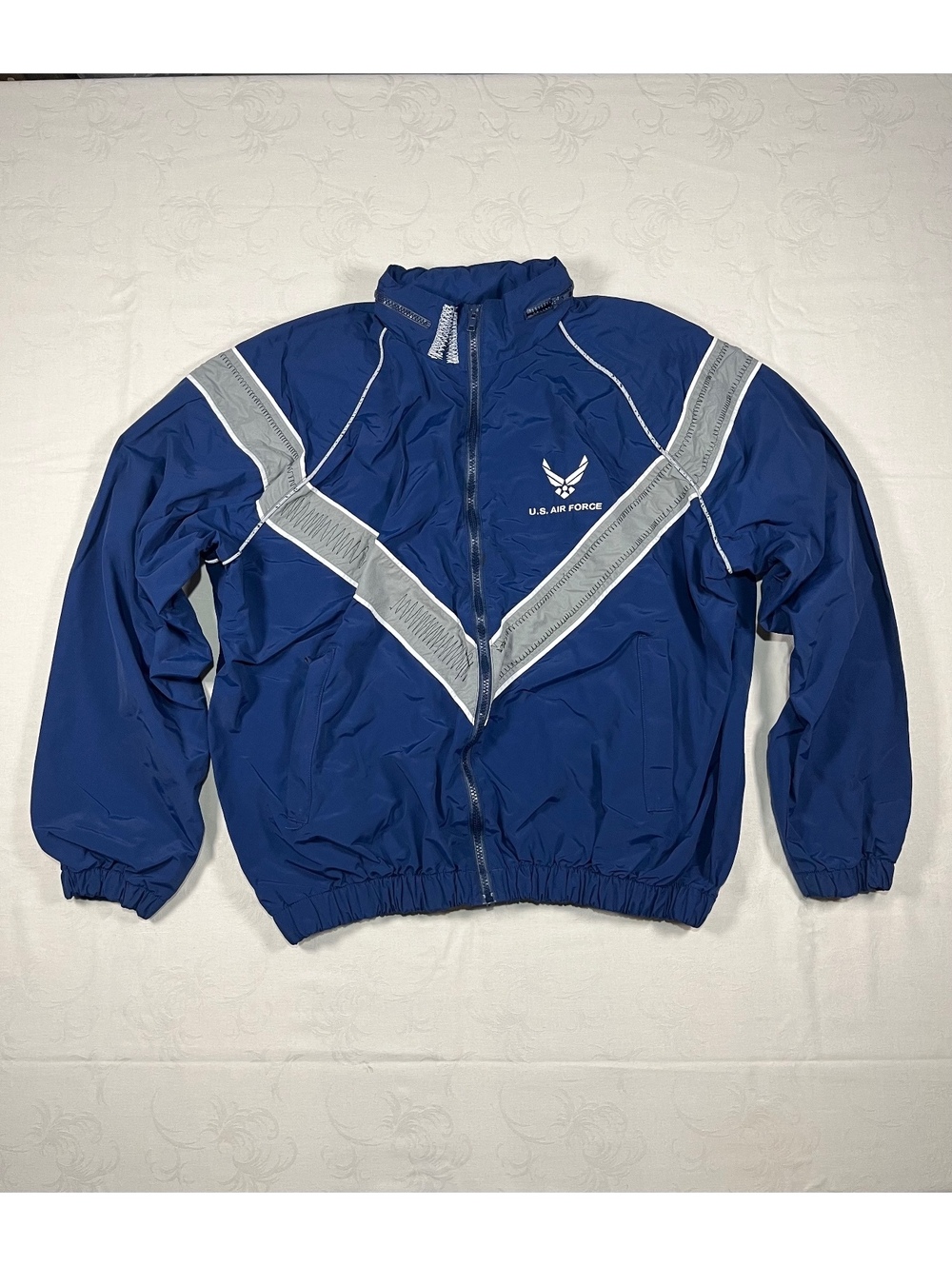Skilcraft US Airforce Reflective Blue Training Windbreaker Vintage Size Large